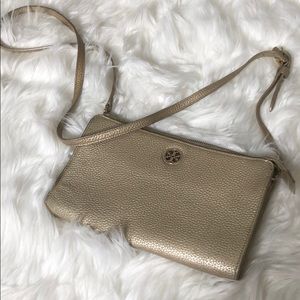 Tory Burch light gold cross body